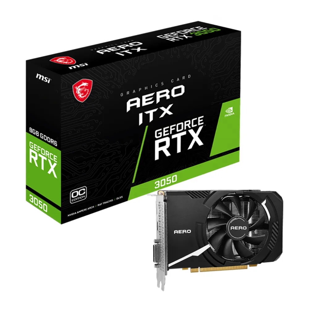 【MSI 微星】GeForce RTX 3050 AERO ITX 8G OCV1 顯示卡