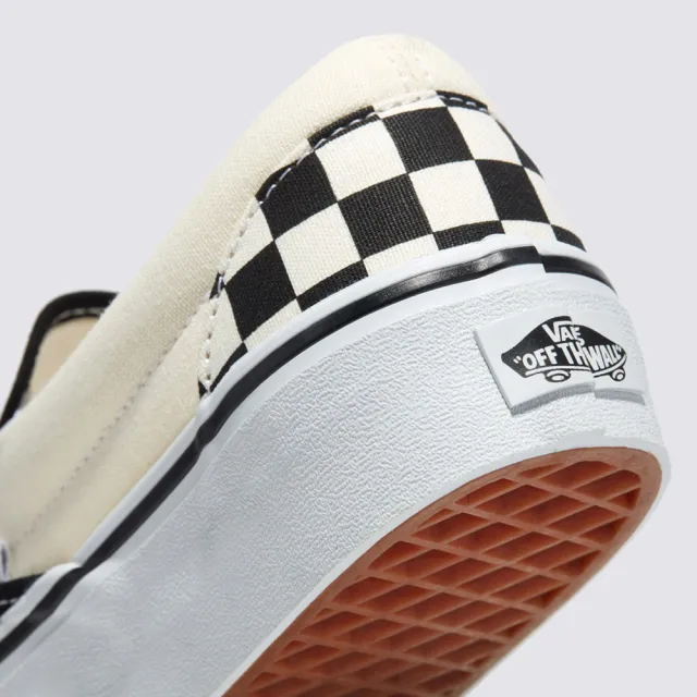 【VANS 官方旗艦】Classic Slip-On Platform 男女款黑白棋盤格滑板鞋/休閒鞋/帆布