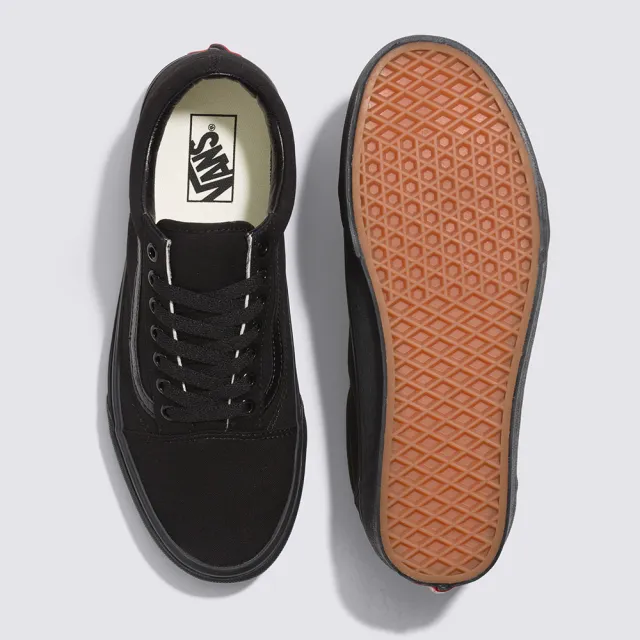 【VANS 官方旗艦】Old Skool 男女款黑色滑板鞋/休閒鞋/帆布