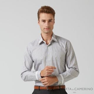 【ROBERTA 諾貝達】德國素材 臺灣製 時尚條紋品味 紳士西服長袖襯衫(灰)