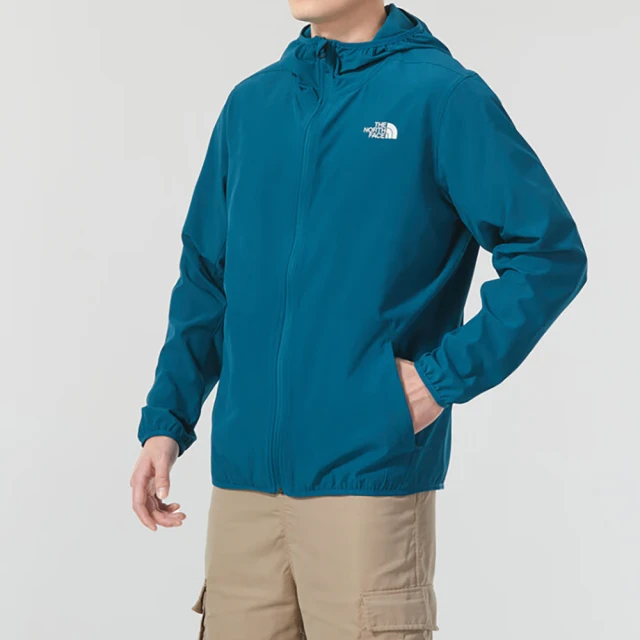 The North Face TNF 風衣外套 防潑水防曬連帽 M NEW ZEPHYR WIND JACKET - AP 男 藍(NF0A7WCYO0X)