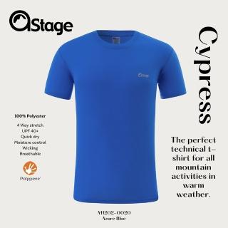 【AStage】Cypress T-Shirt 透氣快乾短袖排汗衣 男 天藍(銀離子機能運動上衣)