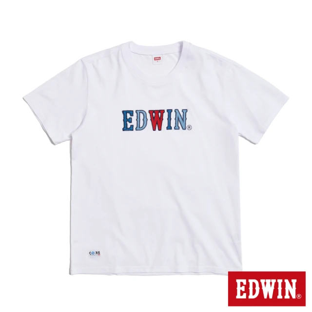 EDWINEDWIN 男裝 再生系列 CORE 英文字母印花短袖T恤(白色)