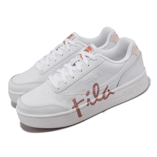 【FILA】休閒鞋 Court Lux 男鞋 女鞋 小白鞋 情侶鞋 厚底 增高 皮革 斐樂 單一價(4C304X123)