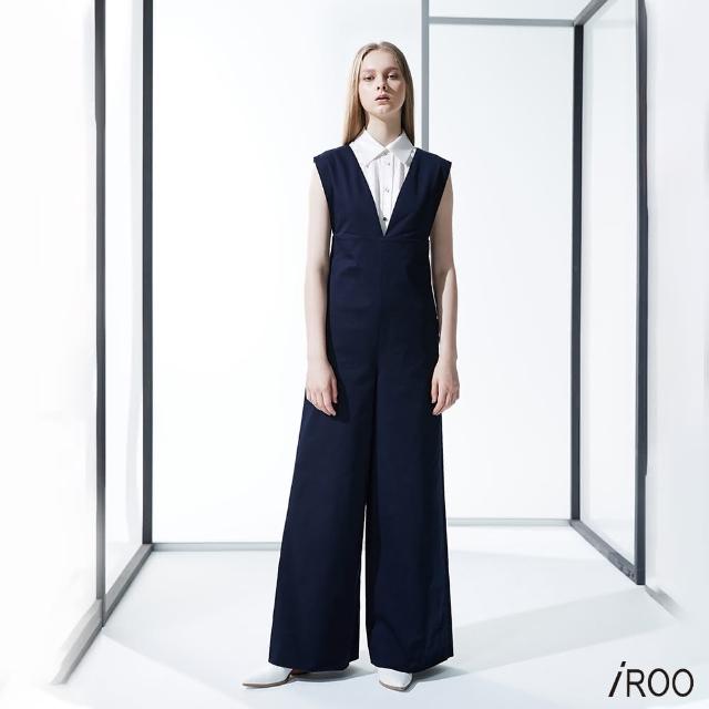 【iROO】大V領經典時尚連身褲