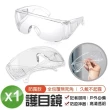 【Ainmax 艾買氏】2入防疫護目式耐衝擊透明工作眼鏡(CE 、ANSI、CNS認證)