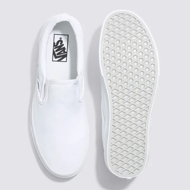 【VANS 官方旗艦】Classic Slip-On 男女款全白色滑板鞋/休閒鞋