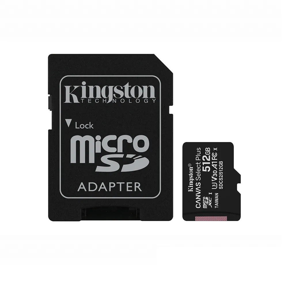 【Kingston 金士頓】Canvas Select Plus micro SDXC 512GB 記憶卡★SDCS2/512GB(附轉卡)