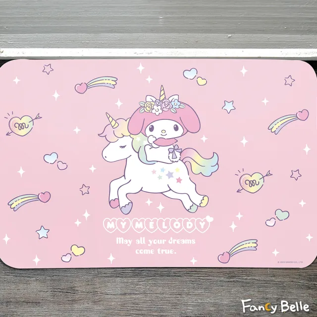 【格蕾寢飾】Fancy Belle 《Sanrio-美樂蒂夢幻獨角獸》抗菌可水洗軟式珪藻土強效吸水地墊(60*39CM)