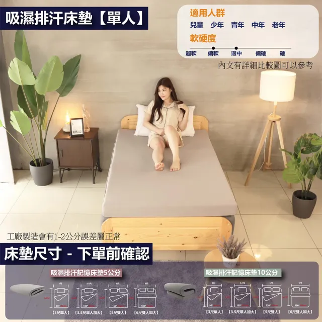 【BOSS BEDDING 小老闆寢具】雙人加大6尺吸濕排汗記憶10公分床墊(記憶床墊｜學生床墊｜折疊床墊專業賣家)