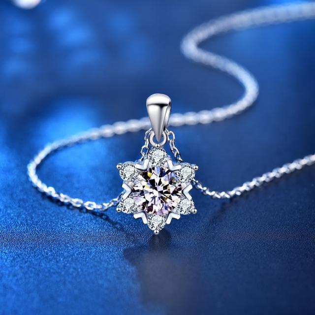 【巴黎精品】現貨+預購 莫桑鑽石項鍊飾品配件925純銀項鍊(1克拉鑽石項鏈莫桑鑽項鍊p1as2)