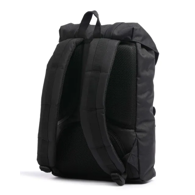【Herschel】Little America 中型 黑色 全黑 筆電夾層 大容量 帆布 防潑水 磁扣 橡膠帶 背包 後背包