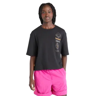 【Timberland】女款黑色防異味短袖T恤(A6AH1001)