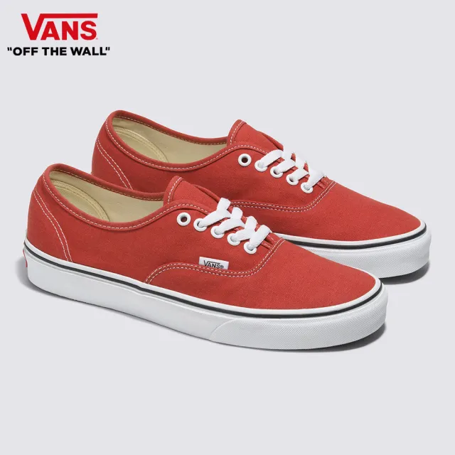 【VANS 官方旗艦】Authentic 男女款橘紅色滑板鞋/休閒鞋/帆布