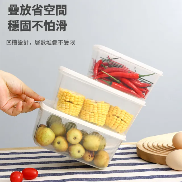 【Dagebeno荷生活】一步到位超大容量冰箱保鮮盒 高透明PP材質廚房食材分裝盒(大號2入)