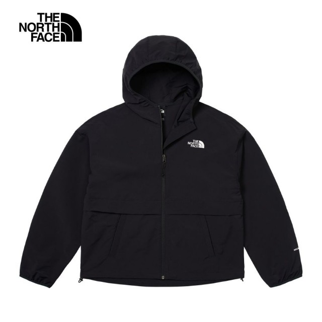 【The North Face】TNF 風衣外套 防潑水連帽 W TNF EASY FZ WIND JACKET - AP 女 黑(NF0A83T9JK3)