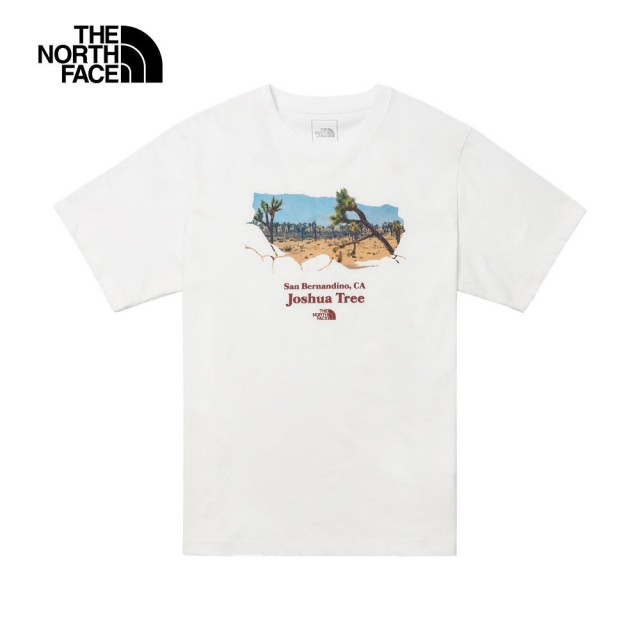 【The North Face】TNF 短袖上衣 休閒 M PWL JOSHUA TREE EMB SS TEE - AP 男 白(NF0A88GJFN4)