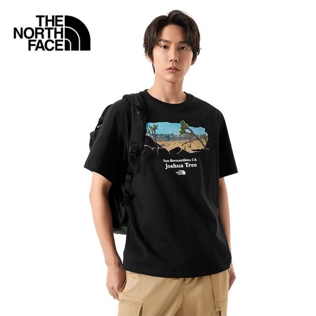 【The North Face】TNF 短袖上衣 休閒 M PWL JOSHUA TREE EMB SS TEE - AP 男 黑(NF0A88GJJK3)