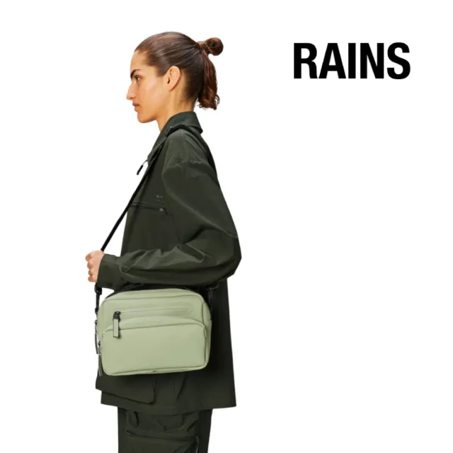 【RAINS官方直營】Cargo Box Bag 防水時尚多功能方形斜背包(Earth 地球綠)