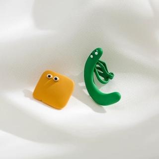 【Ada】日韓流行飾品 小怪獸趣味搞怪不對稱耳夾 無耳洞(無耳洞 耳夾耳環 夾式耳環)