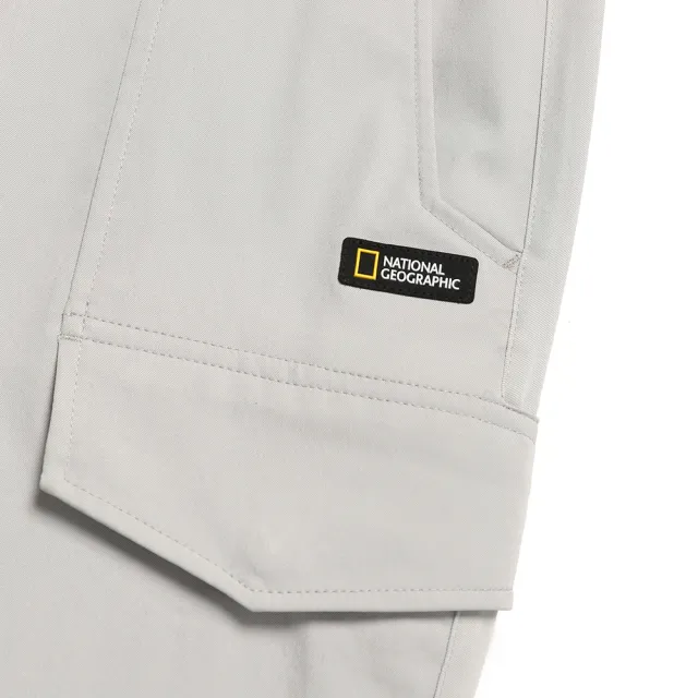 【National Geographic 國家地理】男裝工裝長褲-灰色(舒適高彈性材質)