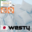 【Westy】日本西村防螨寢具-標準雙人床包枕套4件組(被套+枕套x2+標準雙人床包-藍)