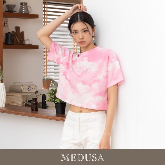 【MEDUSA 曼度莎】現貨-粉紅雲朵短版Tee（M-L）｜女短版T恤 短袖上衣 休閒上衣(305-50101)