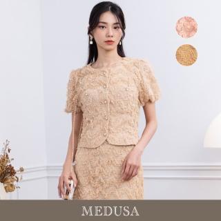 【MEDUSA 曼度莎】現貨-網紗盤花精緻禮服小外套 - 2色（M-XL）｜罩衫外套 禮服外套 小禮服(301-3260A)