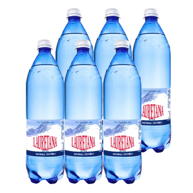 即期品【LAURETANA 蘿莉塔娜】蘿莉塔娜 義大利 天然冰河水 塑膠瓶 1000mlx6入(礦泉水)