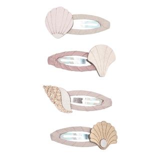【Mimi&Lula】英國Mimi & Lula SS24 夏日海濱 閃耀貝殼滴答夾4入組(滴答夾)