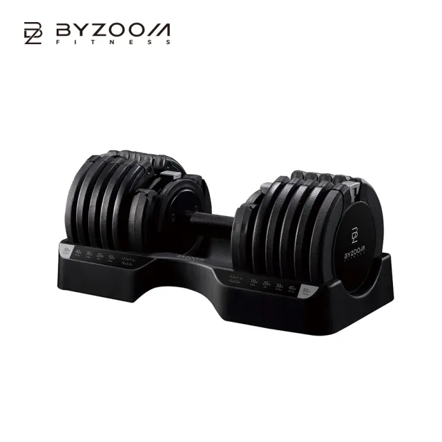 【BYZOOM FITNESS】Pure Series可調式啞鈴50lbs/約22.6kgs 5段重量秒速調整 白/黑 單入(BZ-QCD-W/B-50LB)