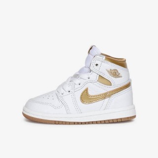 【nike 耐吉】籃球鞋 運動鞋 jordan 1 retro high og td 嬰幼鞋 學步鞋 白金(fd2598107)