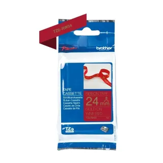 【brother】官方直營 TZe-RW54 絲質緞帶標籤帶(24mm 酒紅底金字)