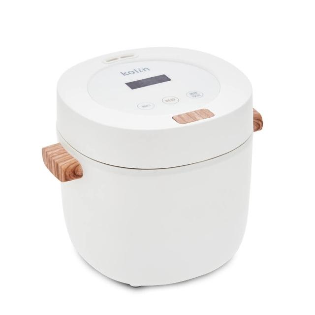  KOLIN 歌林 KNJ-MN341 電子鍋專為3人家庭設計，白色系外觀簡約時尚，內鍋採用不沾塗層合金材質，易清洗耐用。尺寸僅(W)250*(D)230*(H)210mm，重量2.55KG，適合小空間廚房。110V/60Hz電壓，消耗功率300~400W，高效煮飯不費電。產地中國，保固1年，BSMI許可字號R37945，安全可靠。無論煮飯、燉湯，都能輕鬆應對，是忙碌家庭的煮食好夥伴。 