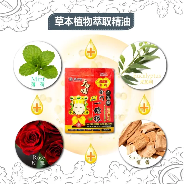 【大甲媽888金牌】金門一條根石墨烯精油貼布-10片/包(一條根 精油貼布)