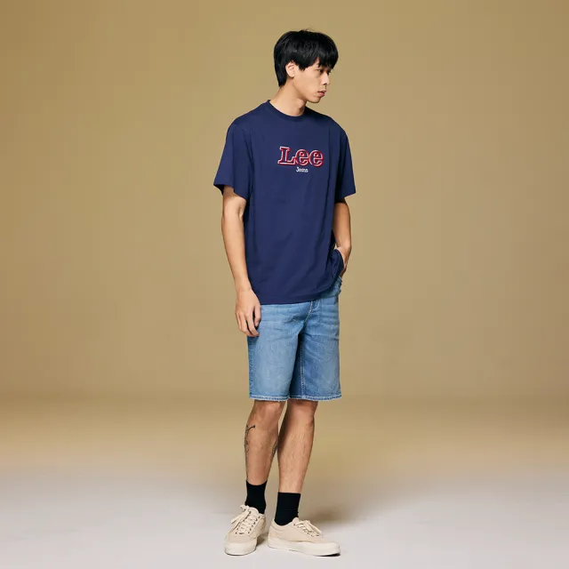 【Lee】男裝 牛仔短褲 / 涼感 903 寬鬆舒適 中藍洗水(LB422009345)