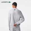 【LACOSTE】男裝-圓領袋鼠口袋棉質慢跑大學T(花紗灰)