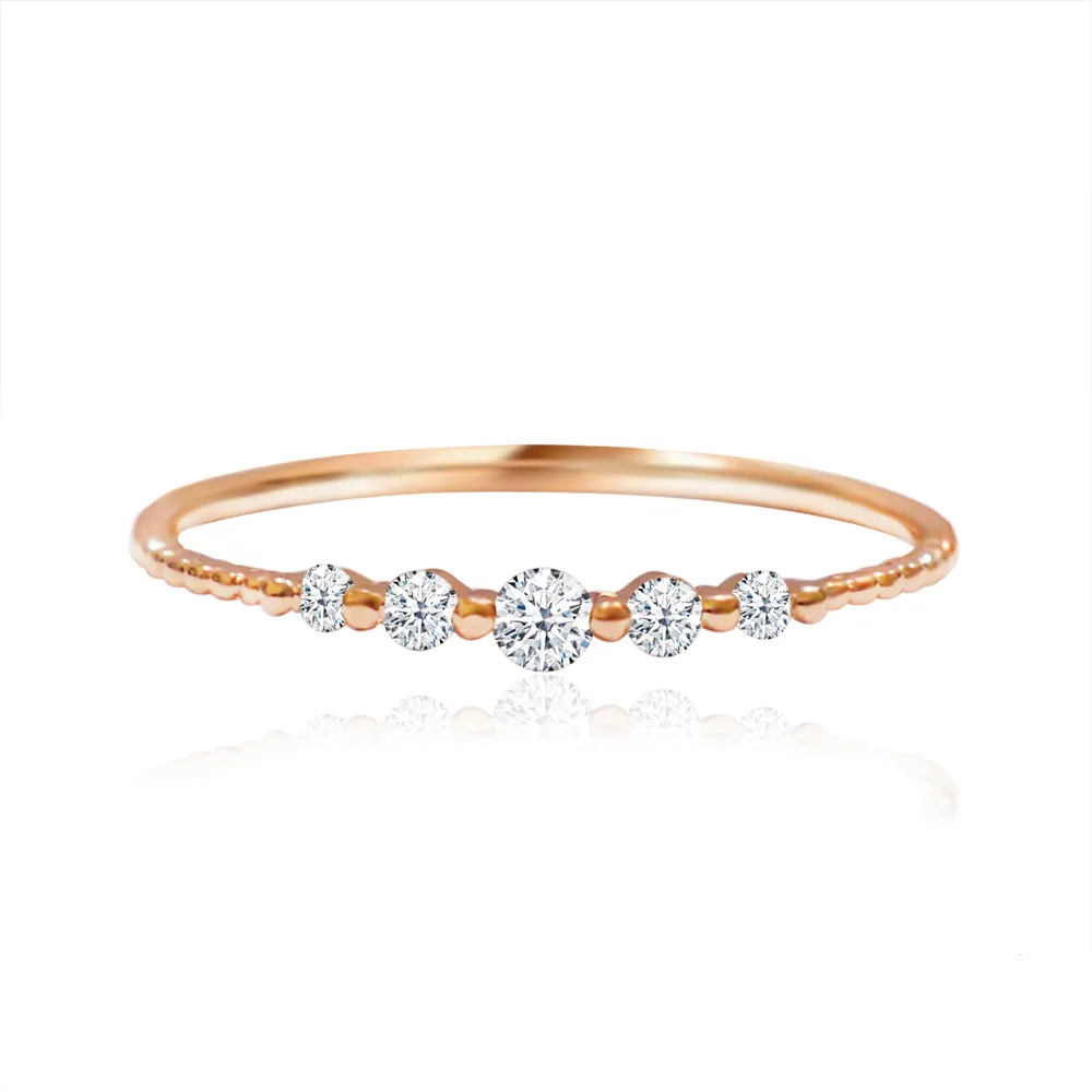 【ides 愛蒂思】情人送禮  日系輕珠寶14K玫瑰金系列鑽石戒指/優雅