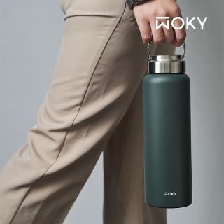 【WOKY 沃廚】2入組_鈦陶瓷易潔層提手保溫杯800ml(保溫瓶)