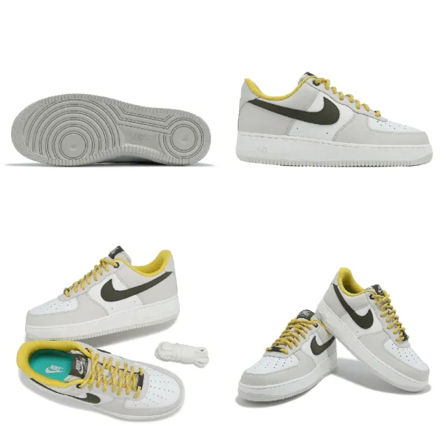 【NIKE 耐吉】休閒鞋 Air Force 1 07 PRM 男鞋 白 黃 帆布 AF1 街頭 復古 經典 運動鞋(FV3628-031)