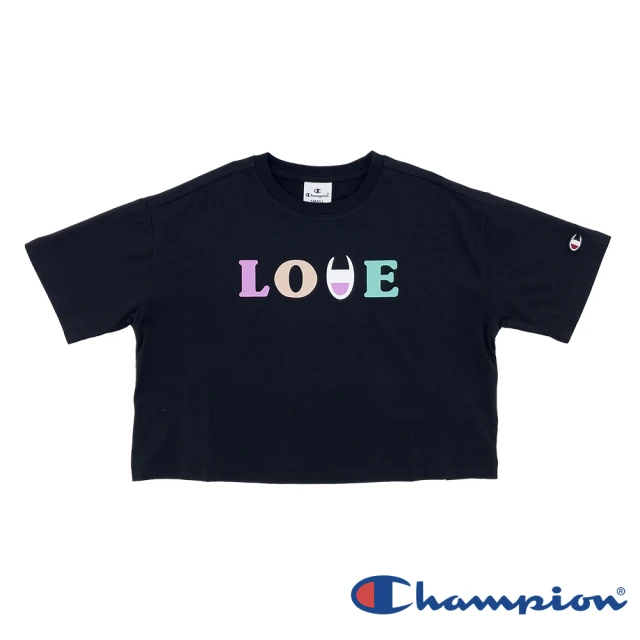 Champion 官方直營-LOVE圖騰印花短版上衣-童(2色)