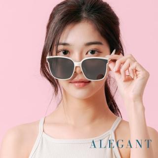 【ALEGANT】皓月白鑲嵌鈦銀金屬方框TR90偏光墨鏡/UV400太陽眼鏡(群峰的薄霧雲海/露營墨鏡)