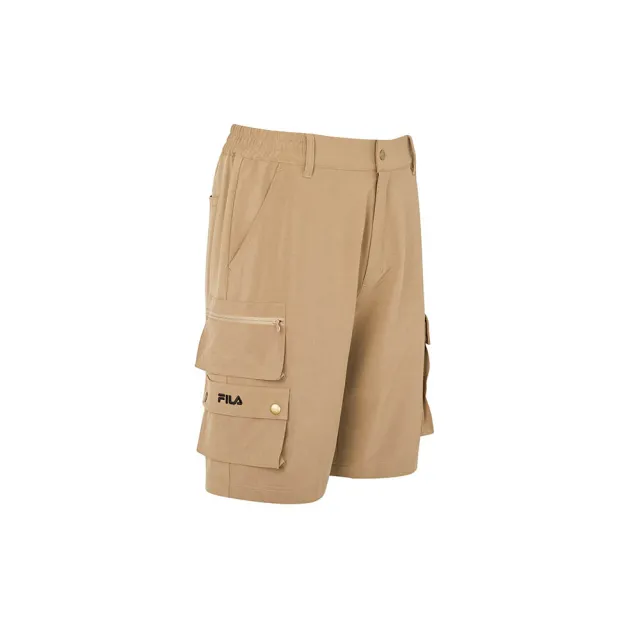 【FILA官方直營】#幻遊世界 男款 口袋工裝短褲-米卡其(1SHY-1421-BG)