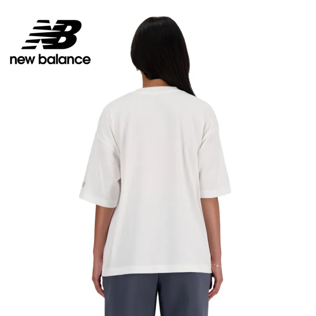 【NEW BALANCE】NB 圓領寬鬆短袖上衣_女性_白色_WT41519WT(美版 版型偏大)