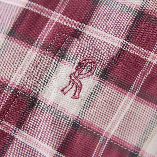 【ROBERTA 諾貝達】男裝 紅格紋純綿休閒襯衫(奧地利素材 台灣製)