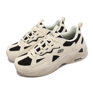 【SKECHERS】休閒鞋 D Lites Hyper Burst 女鞋 米白 黑 輕量 老爹鞋 記憶鞋墊 固特異大底(896178-NTBK)