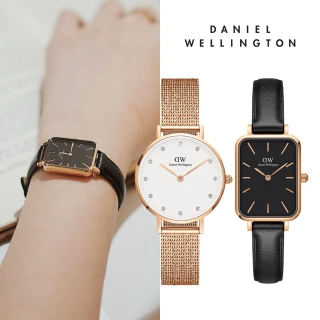 【Daniel Wellington】DW 手錶  Quadro&Petite 系列 20X26&28mm 皮革小方錶、編織錶(多款任選)