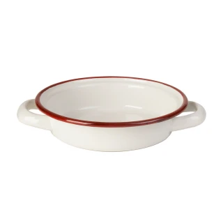 【IBILI】琺瑯雙耳深餐盤 紅14cm(餐具 器皿 盤子)