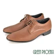 【GREEN PHOENIX 波兒德】男 紳士鞋 商務皮鞋 學生鞋 新郎鞋 德比鞋 素面 綁帶(咖啡、黑色)
