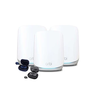 【NETGEAR】藍芽耳機組★(3入)Orbi RBK763 AX5400 三頻 WiFi6 Mesh分享器+沐音 藍牙耳機